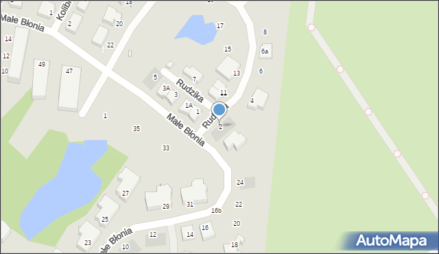 Szczecin, Rudzika, 2, mapa Szczecina