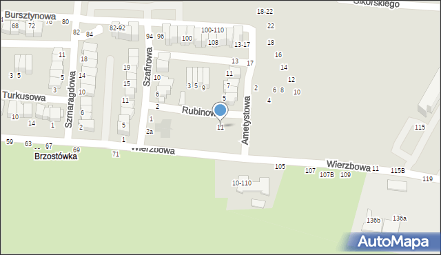 Tomaszów Mazowiecki, Rubinowa, 11, mapa Tomaszów Mazowiecki