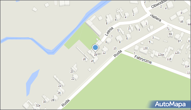 Tomaszów Mazowiecki, Ruda, 14, mapa Tomaszów Mazowiecki