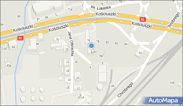 Toruń, Rubinkowskiego Jakuba, 3, mapa Torunia