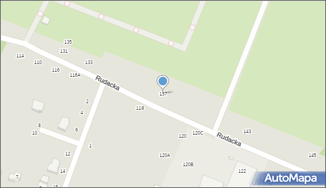 Toruń, Rudacka, 137, mapa Torunia