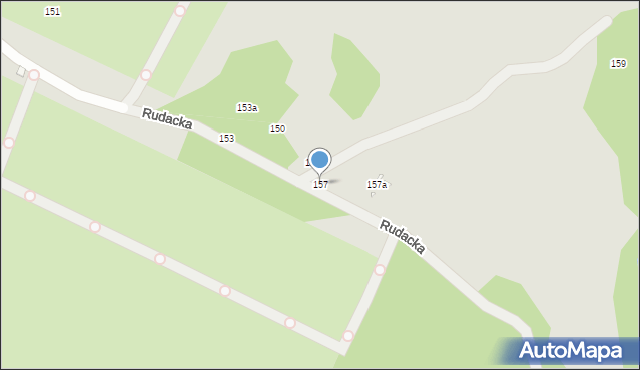 Toruń, Rudacka, 157, mapa Torunia