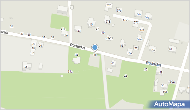 Toruń, Rudacka, 36, mapa Torunia