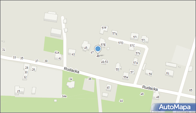 Toruń, Rudacka, 49, mapa Torunia