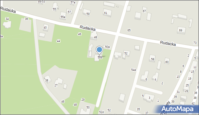 Toruń, Rudacka, 50b, mapa Torunia