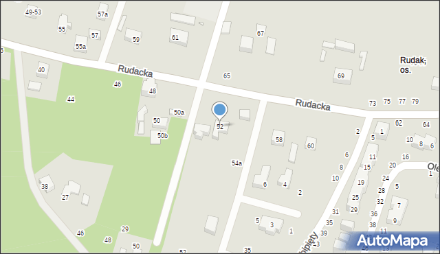 Toruń, Rudacka, 52, mapa Torunia