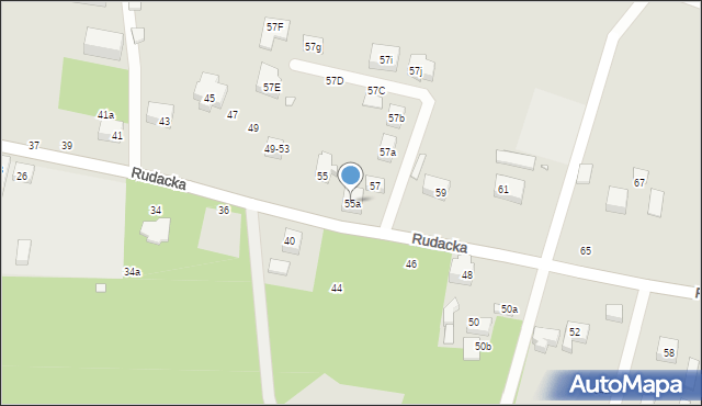 Toruń, Rudacka, 55a, mapa Torunia