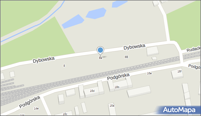 Toruń, Rudacka, 8a, mapa Torunia