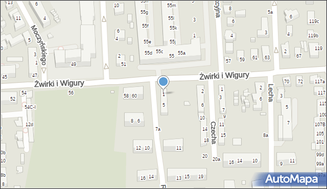 Toruń, Rusa, 1, mapa Torunia