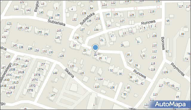 Tychy, Runowa, 24, mapa Tychów