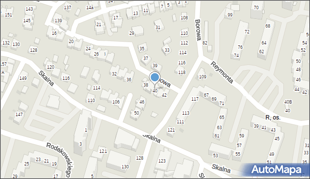 Tychy, Runowa, 40, mapa Tychów