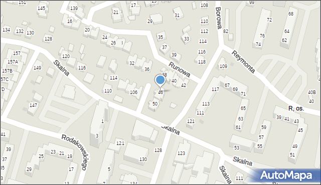 Tychy, Runowa, 46, mapa Tychów