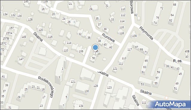 Tychy, Runowa, 48, mapa Tychów