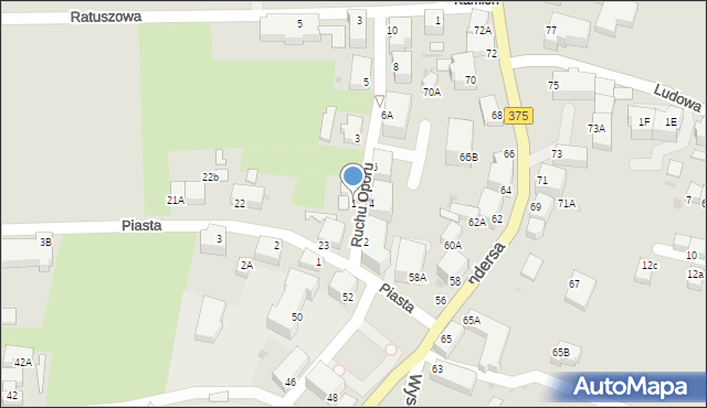 Wałbrzych, Ruchu Oporu, 1, mapa Wałbrzycha