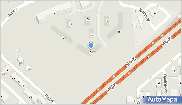 Warszawa, Rudzka, 5d, mapa Warszawy