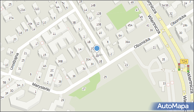 Warszawa, Rumiana, 1D, mapa Warszawy