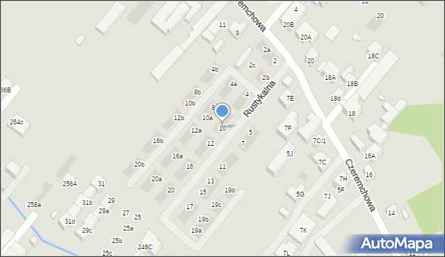 Warszawa, Rustykalna, 10, mapa Warszawy