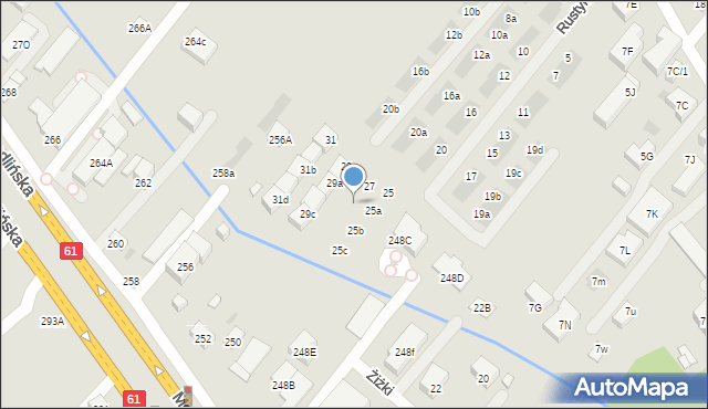 Warszawa, Rustykalna, 27a, mapa Warszawy