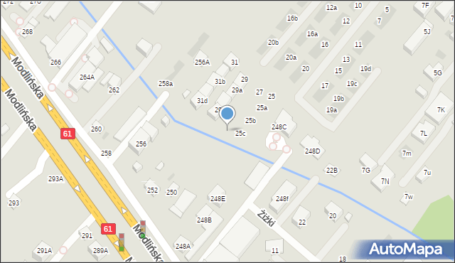 Warszawa, Rustykalna, 27c, mapa Warszawy