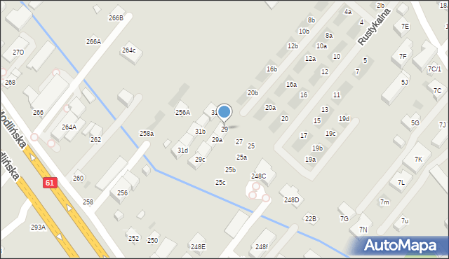 Warszawa, Rustykalna, 29, mapa Warszawy