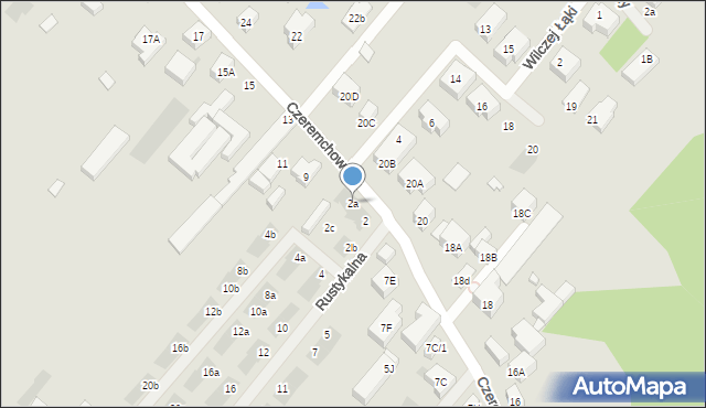 Warszawa, Rustykalna, 2a, mapa Warszawy