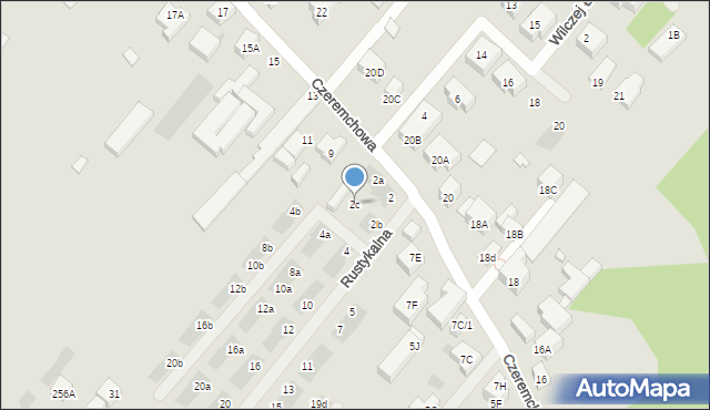 Warszawa, Rustykalna, 2c, mapa Warszawy