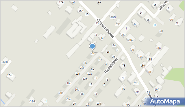 Warszawa, Rustykalna, 4b, mapa Warszawy