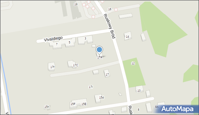 Warszawa, Ruskowy Bród, 17A, mapa Warszawy