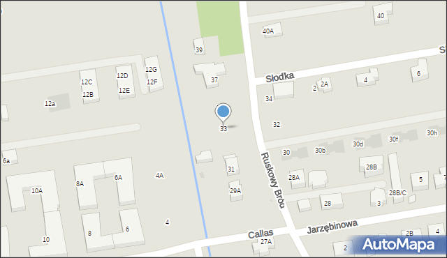 Warszawa, Ruskowy Bród, 33, mapa Warszawy