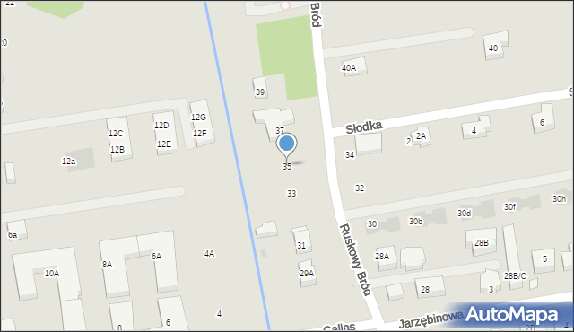 Warszawa, Ruskowy Bród, 35, mapa Warszawy