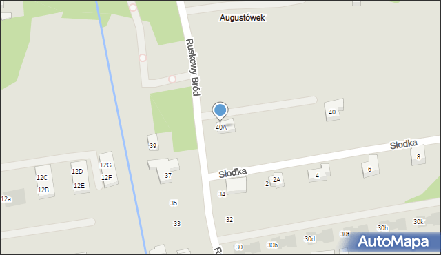 Warszawa, Ruskowy Bród, 40A, mapa Warszawy