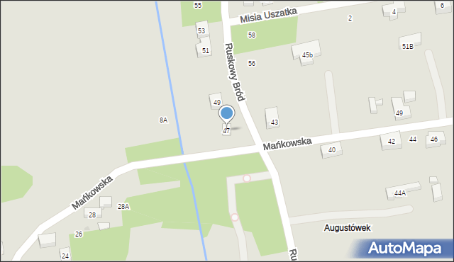 Warszawa, Ruskowy Bród, 47, mapa Warszawy