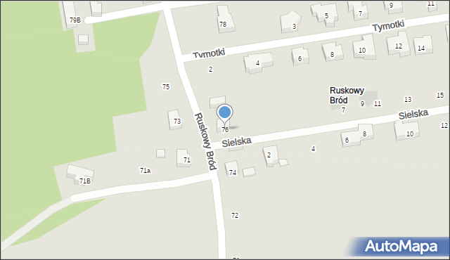 Warszawa, Ruskowy Bród, 76, mapa Warszawy