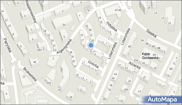 Warszawa, Rumuńska, 15, mapa Warszawy