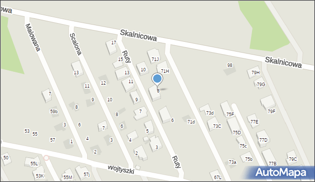 Warszawa, Ruty, 8, mapa Warszawy