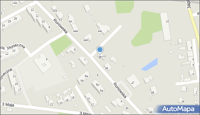 Węgorzyno, Runowska, 45, mapa Węgorzyno