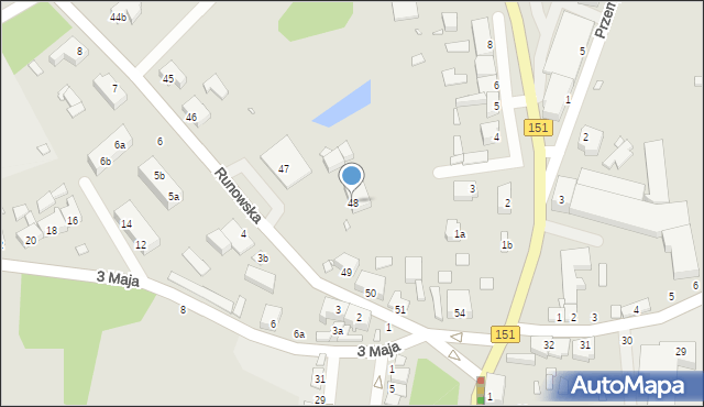 Węgorzyno, Runowska, 48, mapa Węgorzyno