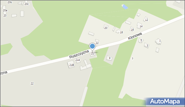 Węgrów, Ruszczyzna, 21, mapa Węgrów