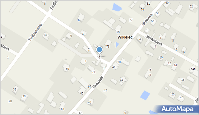 Wikielec, Rumiankowa, 2, mapa Wikielec
