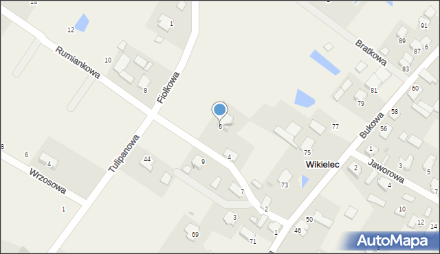 Wikielec, Rumiankowa, 6, mapa Wikielec