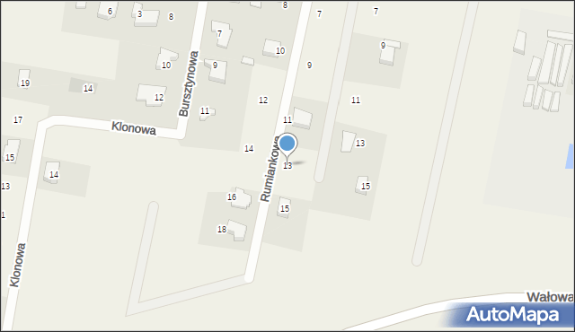 Wiślinka, Rumiankowa, 13, mapa Wiślinka