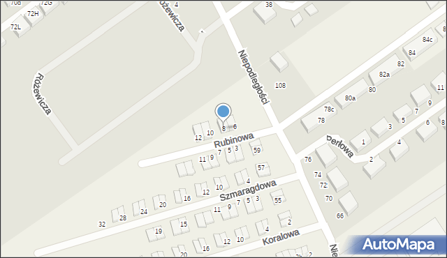Witkowo Drugie, Rubinowa, 8, mapa Witkowo Drugie