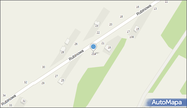 Wołyńce, Rubinowa, 21a, mapa Wołyńce