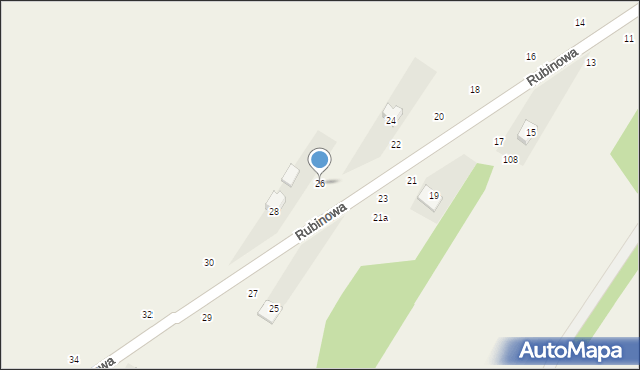 Wołyńce, Rubinowa, 26, mapa Wołyńce