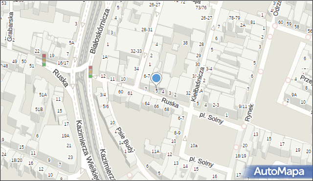 Wrocław, Ruska, 5, mapa Wrocławia
