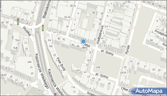 Wrocław, Ruska, 68, mapa Wrocławia