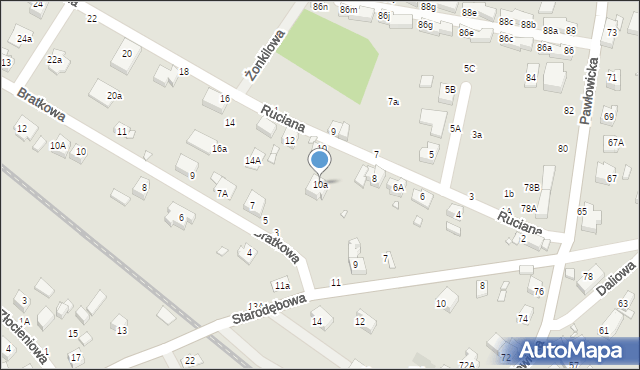 Wrocław, Ruciana, 10a, mapa Wrocławia