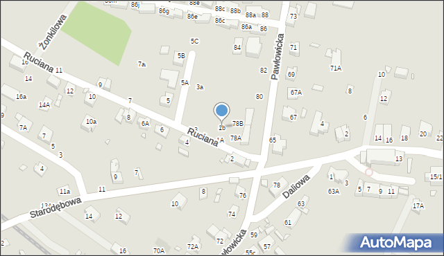 Wrocław, Ruciana, 1b, mapa Wrocławia