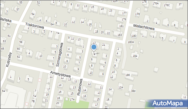 Wrocław, Rubinowa, 4, mapa Wrocławia