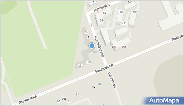 Wrocław, Rusznikarska, 1d, mapa Wrocławia